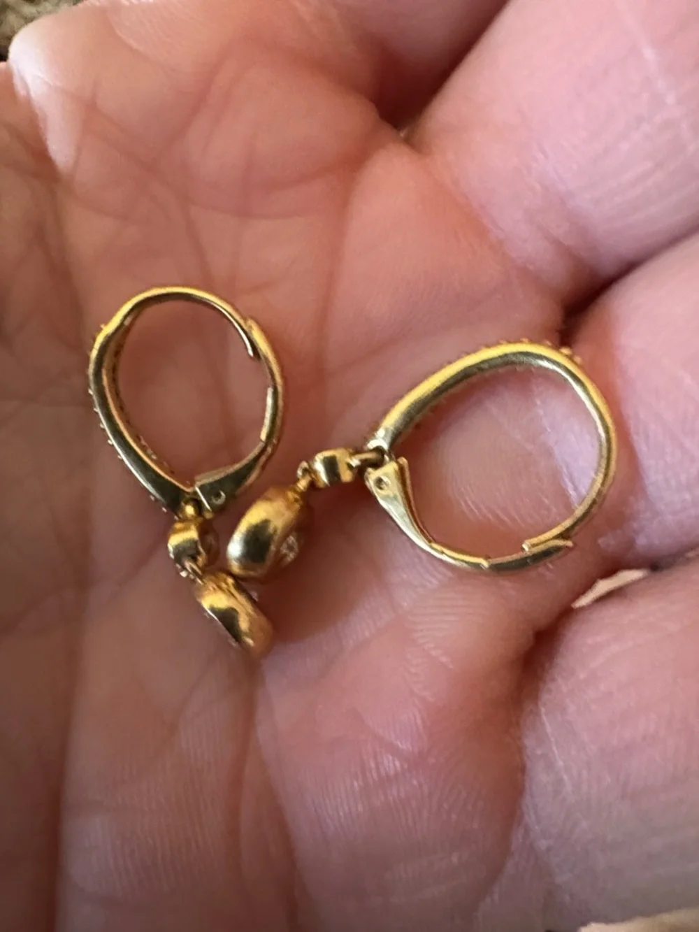 SWAROVSKI DOUBLE BEZEL CRYSTAL GOLD-PLATED LEVERBACK 1.3